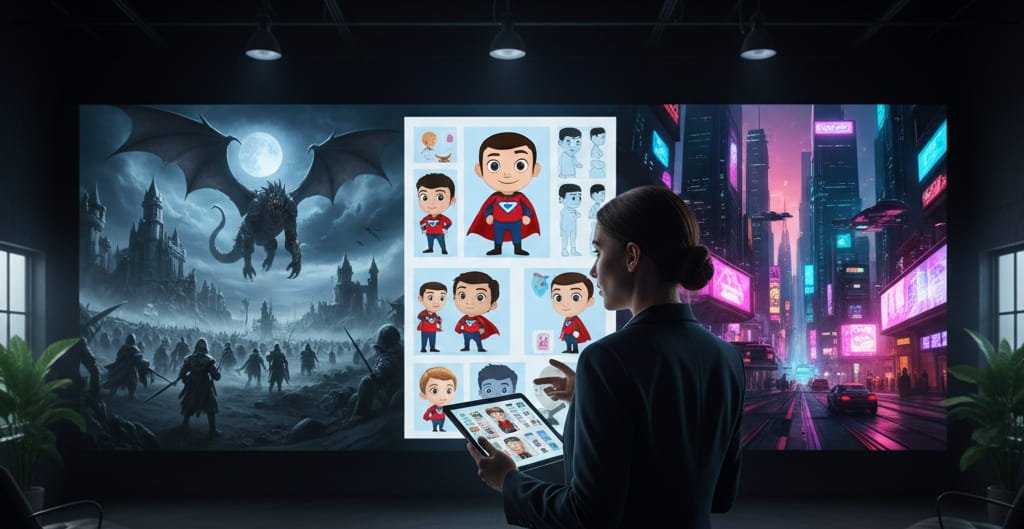 Comparing different concept art styles when selecting a Concept art illustrator