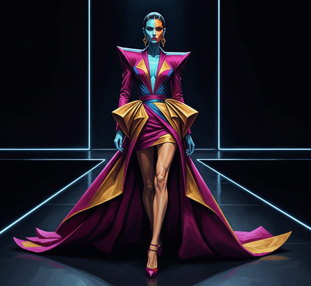 High-end editorial fashion illustration for luxury campaign