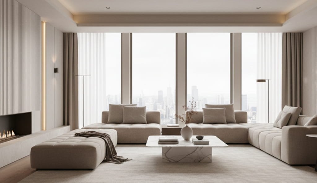 Interior designer creating 3D visualization for client